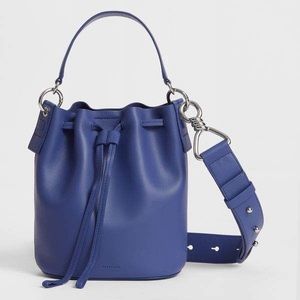 All Saints Captain Leather Bucket Bag cobalt blue